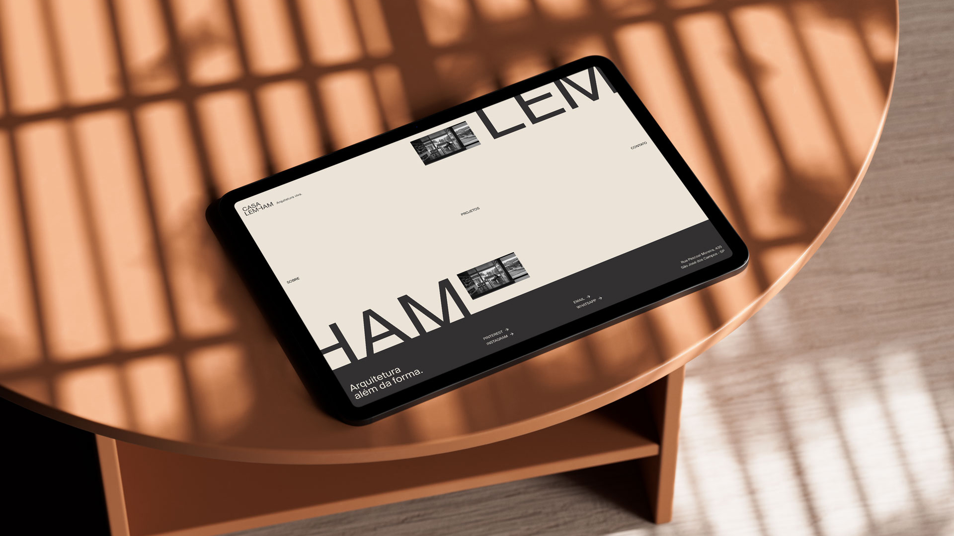 Mockup de aplicação para Casa Lemham